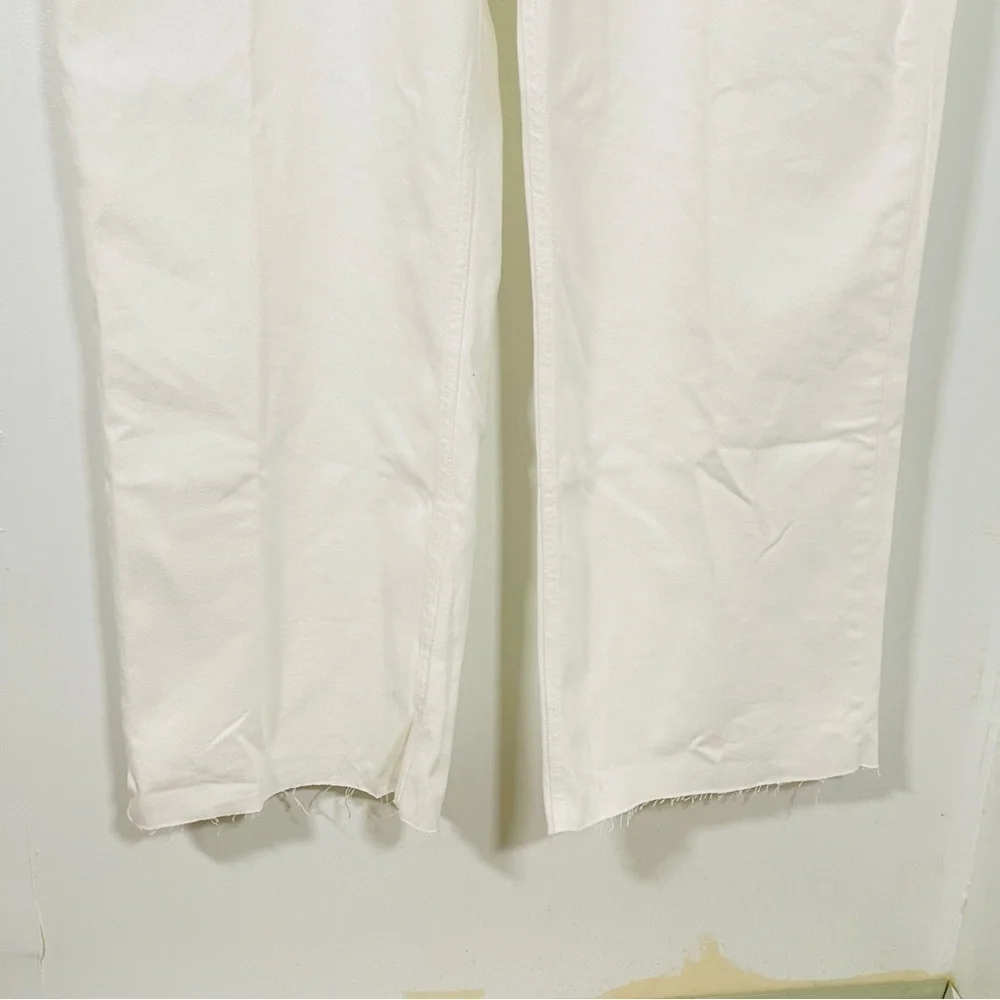 NWT Boyish Charley High Rise Rigid Denim Wide Leg Jeans White